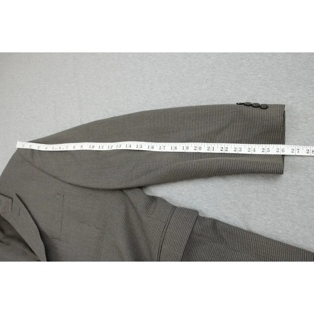 Calvin Klein Blazer Mens 42L Brown 100% Wool Peak Label
